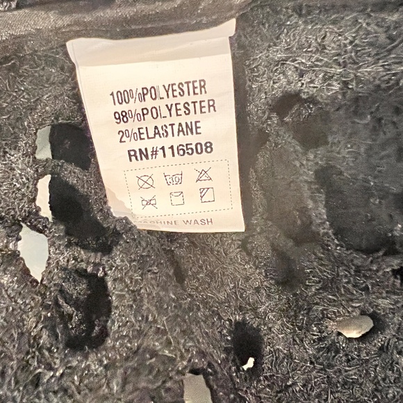 # A003   FT INC Cocktail Chic  Romantic Layering Black Eyelet Lace Jacket NWOT M - Picture 9 of 11